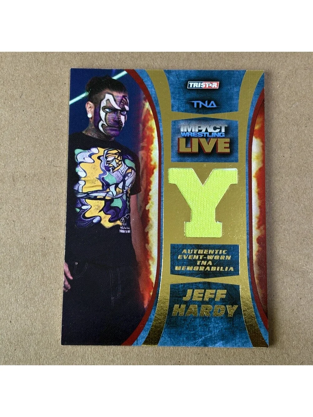 2013 TRISTAR TNA Impact Wrestling Live Jeff Hardy #M5 Gold #/50